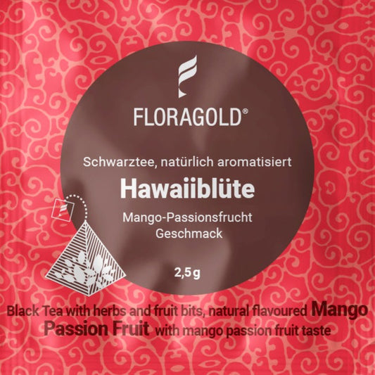Schwarztee Hawaiibluete im Teebeutel